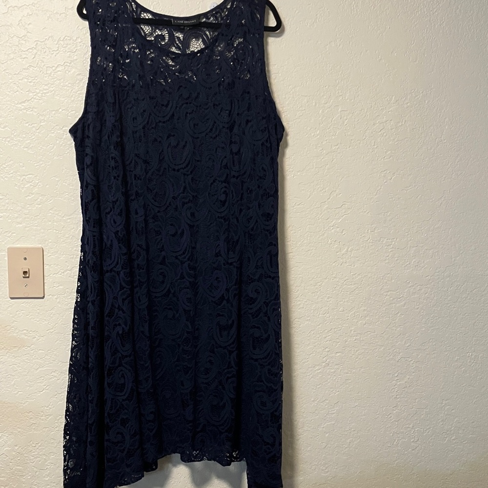 Lane Bryant Navy Lace Midi Dress